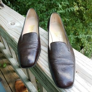 Salvatore Ferragamo 8.5 b Reptile Embossed Loafers